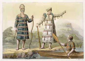 Alaskanischer Mann und Frau (Farbstich)